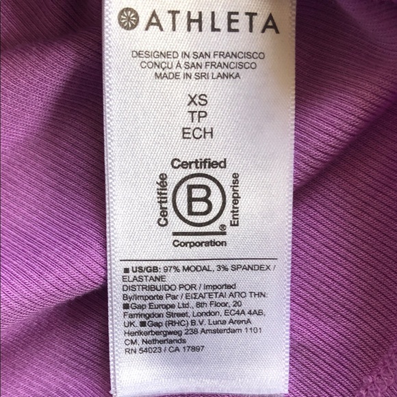 Athleta With Ease Ribbed Lilac Tee XS - Picture 6 of 8